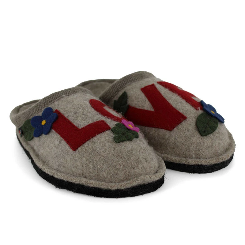 HAFLINGER Chaussons Mules Pour Femme Flair Love 1 HAFLINGER Chaussons Mules Pour Femme Flair Love