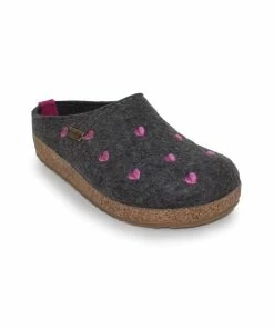 HAFLINGER Chaussons Mules Pour Femme Grizzly Cuoricini -Comfortable Women's Shoes grizzly cuoricino 13